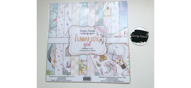 Набор скрапбумаги Funny fox girl 30,5x30,5 см