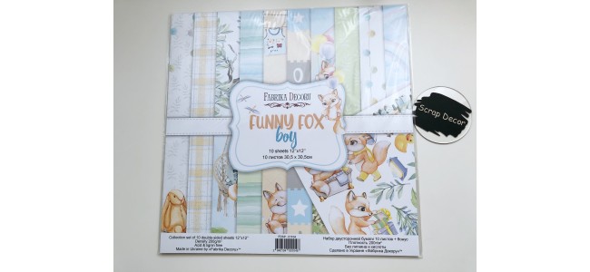 Набор скрапбумаги Funny fox boy 30,5x30,5 см