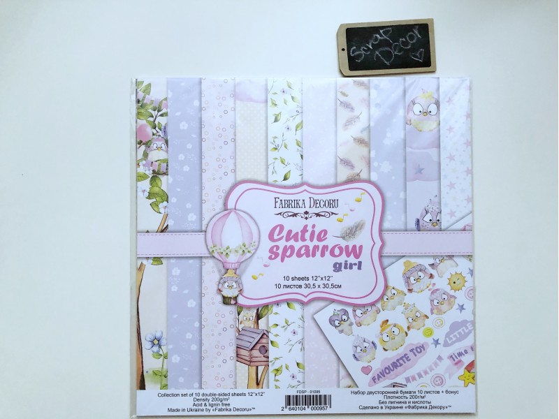 Набор скрапбумаги Cutie sparrow girl 30,5x30,5 см 10 листов