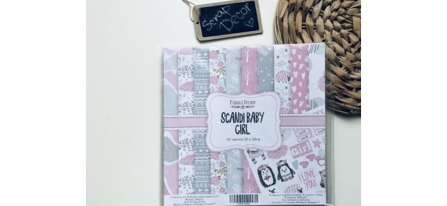 Набор скрапбумаги Scandi Baby Girl 20x20 см