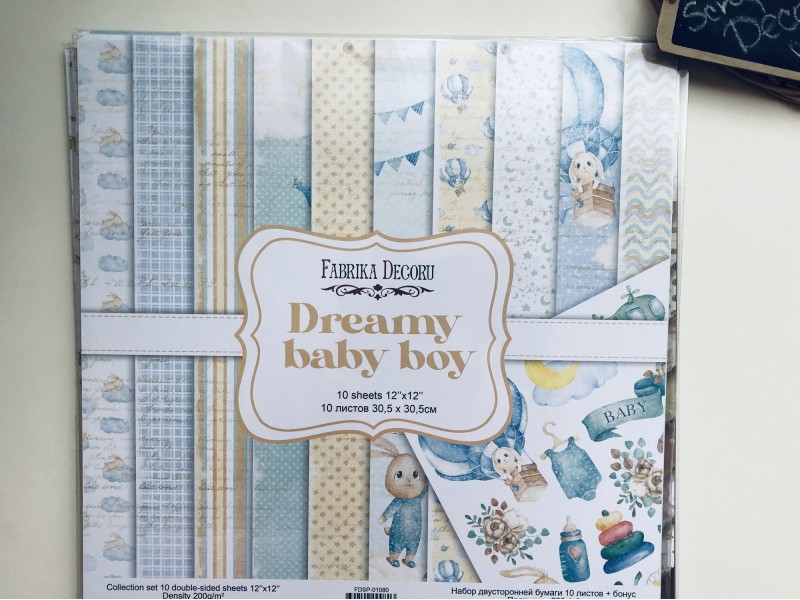 НАБОР СКРАПБУМАГИ DREAMY BABY BOY 30х30 СМ 10 ЛИСТОВ