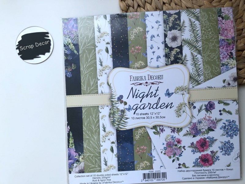 НАБІР СКРАППАПЕРУ NIGHT GARDEN 30,5X30,5 СМ