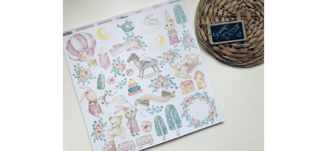 Лист картинки для вырезания DREAMY BABY GIRL 30х30 см